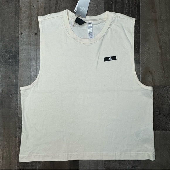 NWT Adidas White Boyfriend Tank size Large - Picture 2 of 10